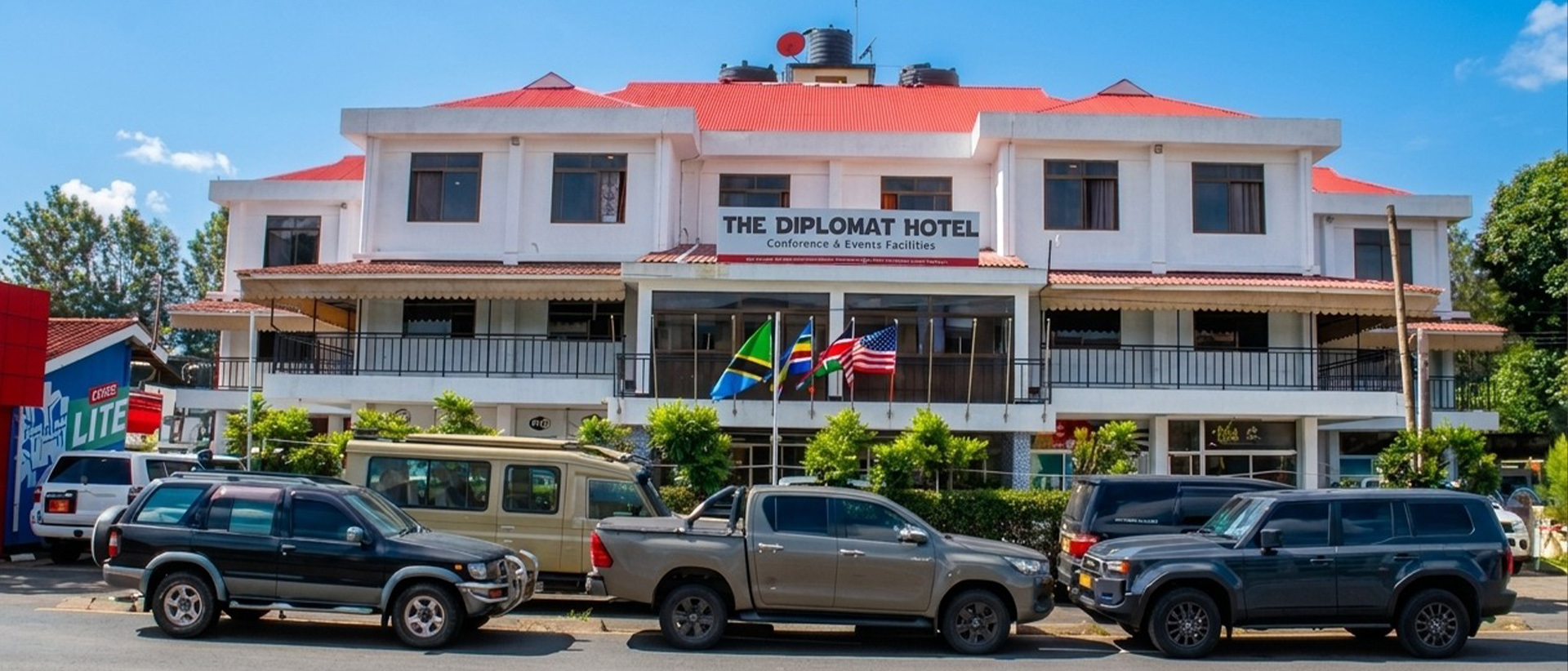 The Diplomat Hotel &amp; Conference Center (DHCC) seen from the street